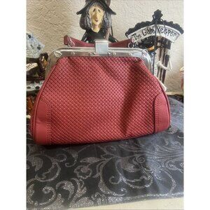 The Trend Genuine Leather Red Doctor Style Crossbody Handbag Purse